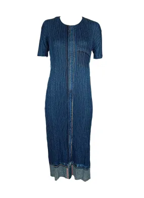 5240032 Denim Pleated Dress