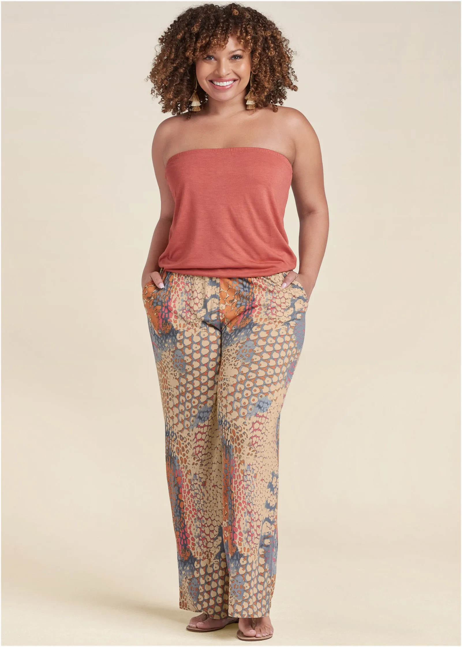 Abstract Mirage Jumpsuit - Orange Multi