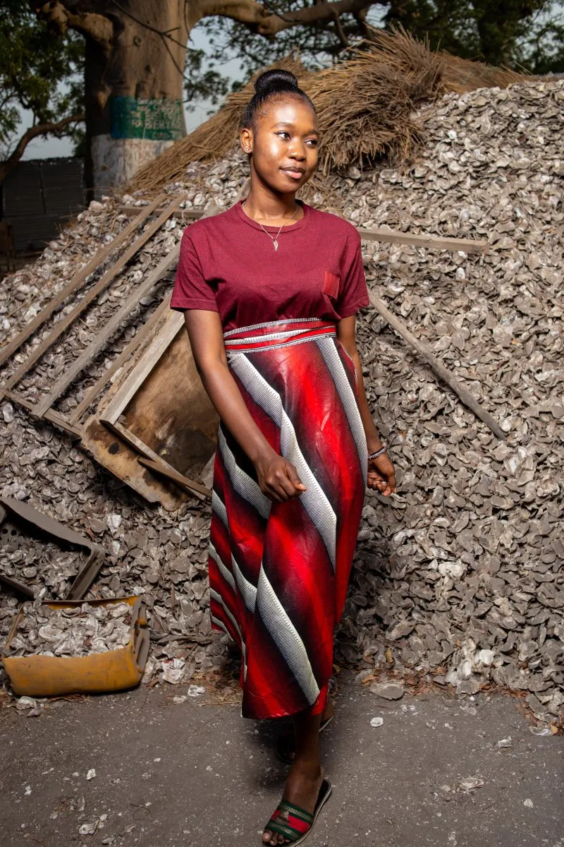 African Maxi Skirt In Red