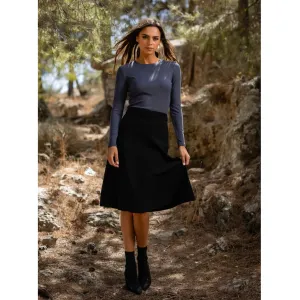 Black Stretch Kiki Skirt by Daniella Faye