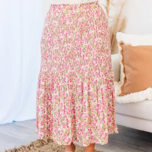 Blissful Strolls Skirt, Pink Mix