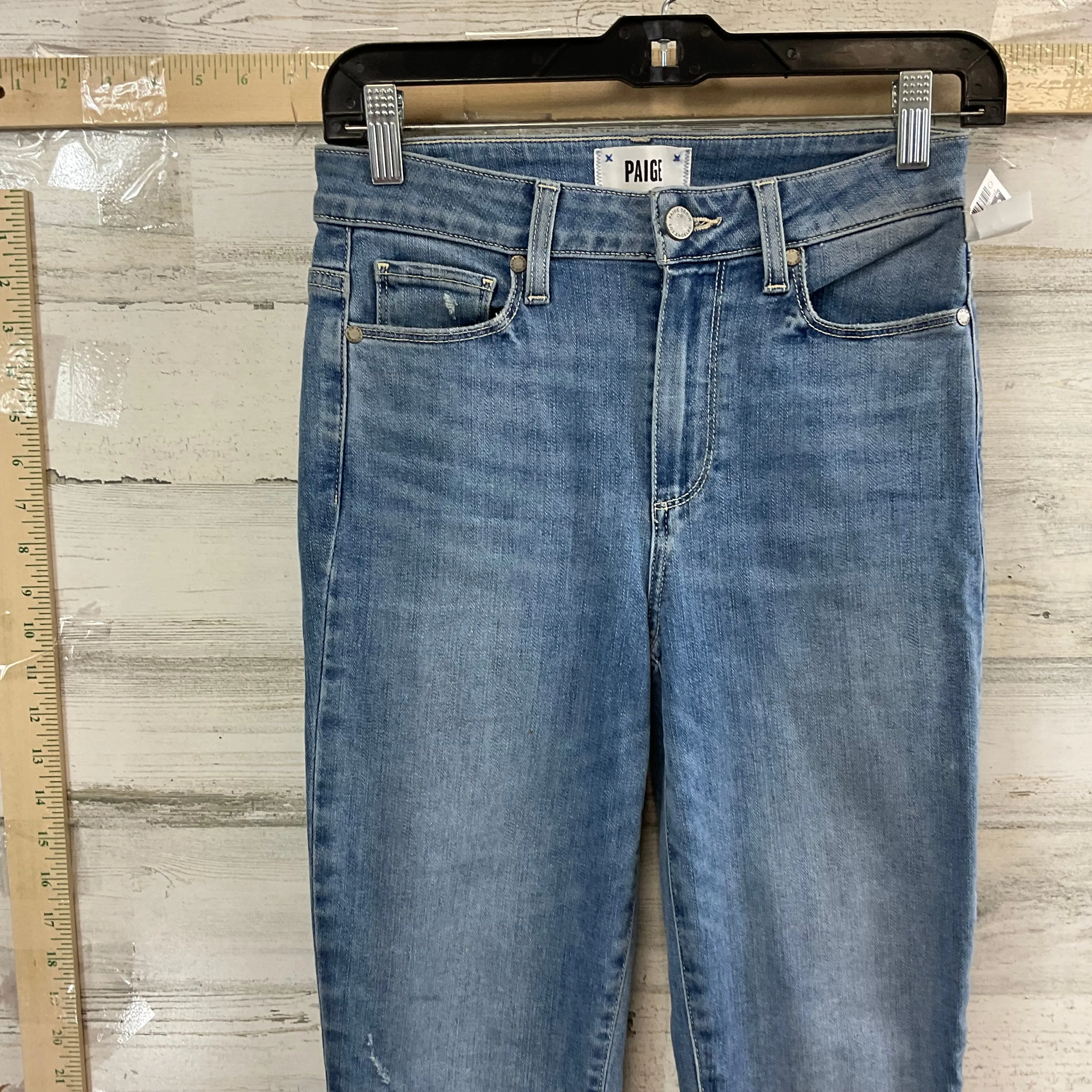 Blue Denim Jeans Straight Paige, Size 4