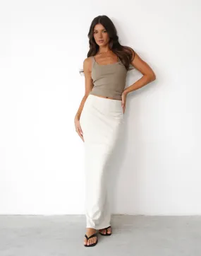 Cleo Linen Maxi Skirt (Oat)