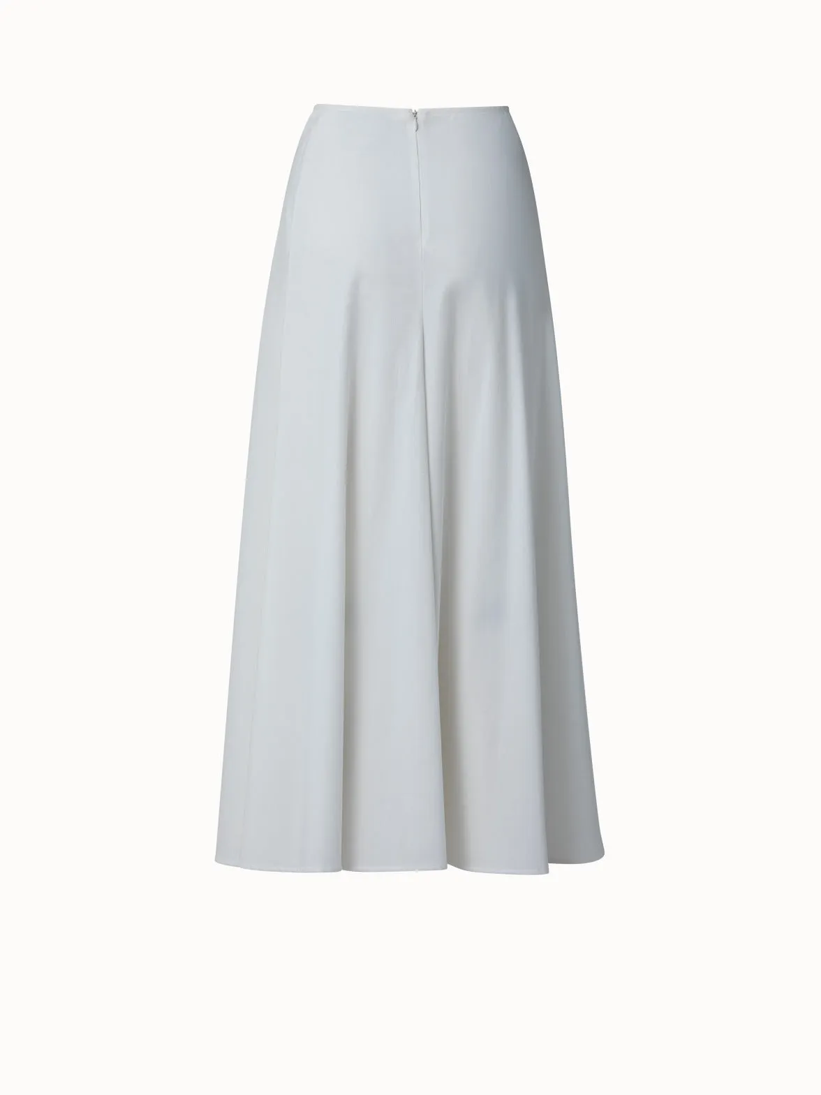 Cotton Gabardine Flared Maxi Skirt