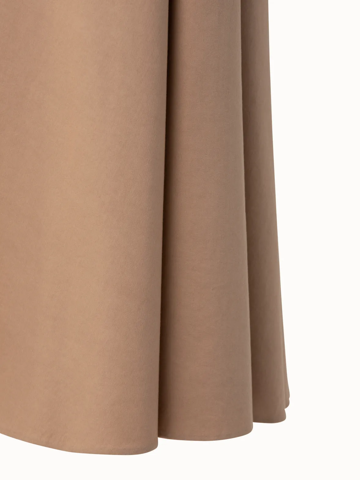 Cotton Gabardine Flared Maxi Skirt