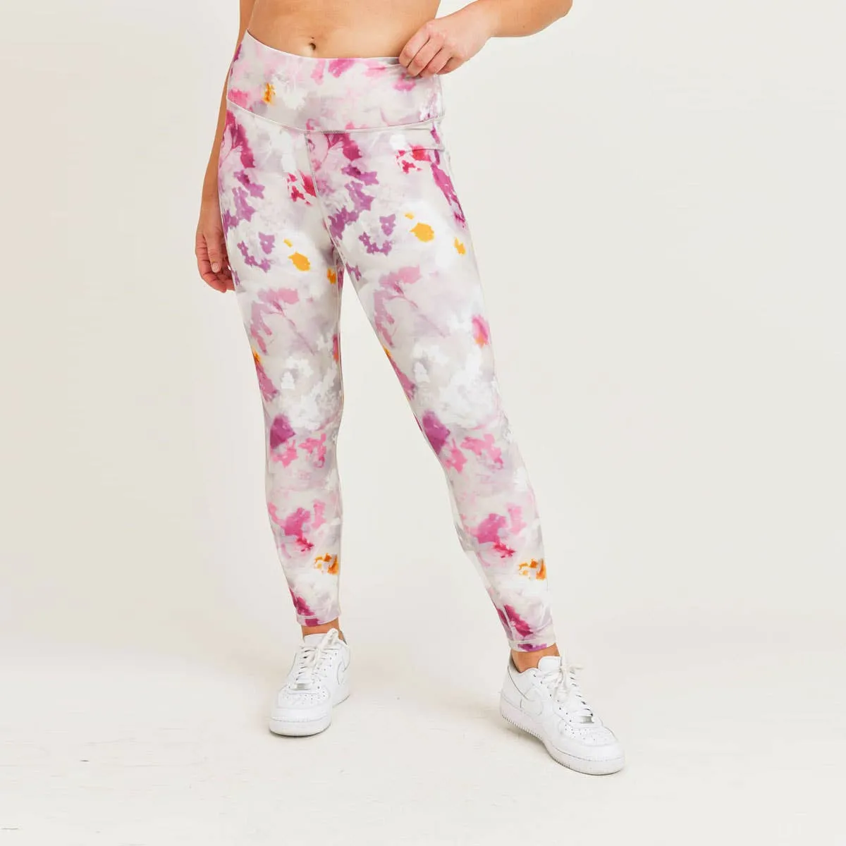 CURVY Watercolor Floral Highwaist Leggings