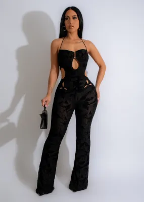 Delicious Date Mesh Jumpsuit Black