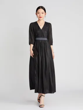 Elastic Pleated TANGY Silk Dress