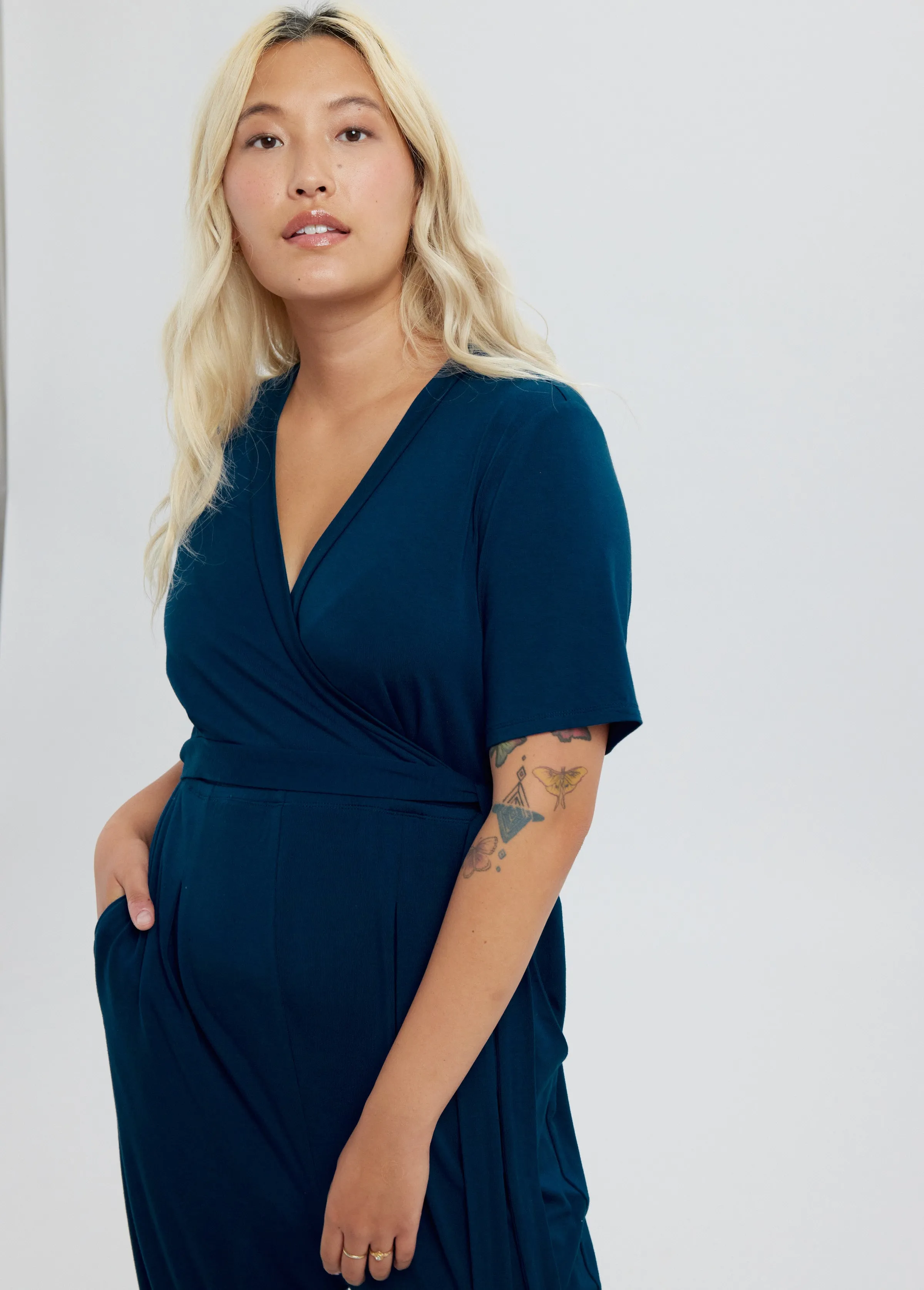 EveryWear Short Sleeve Maternity Jumpsuit