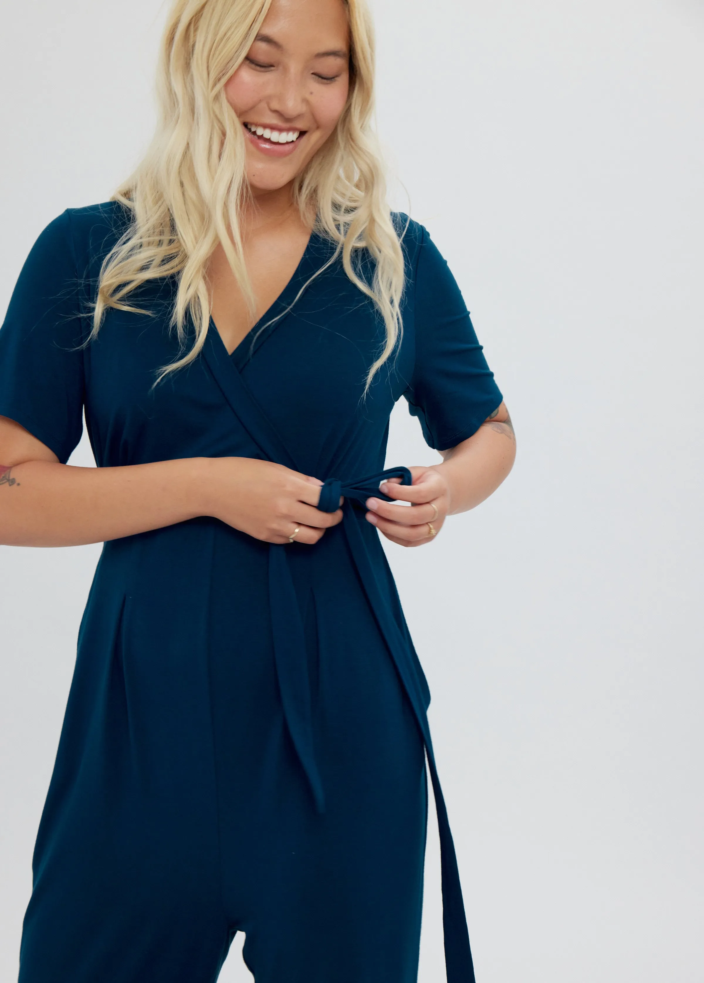 EveryWear Short Sleeve Maternity Jumpsuit