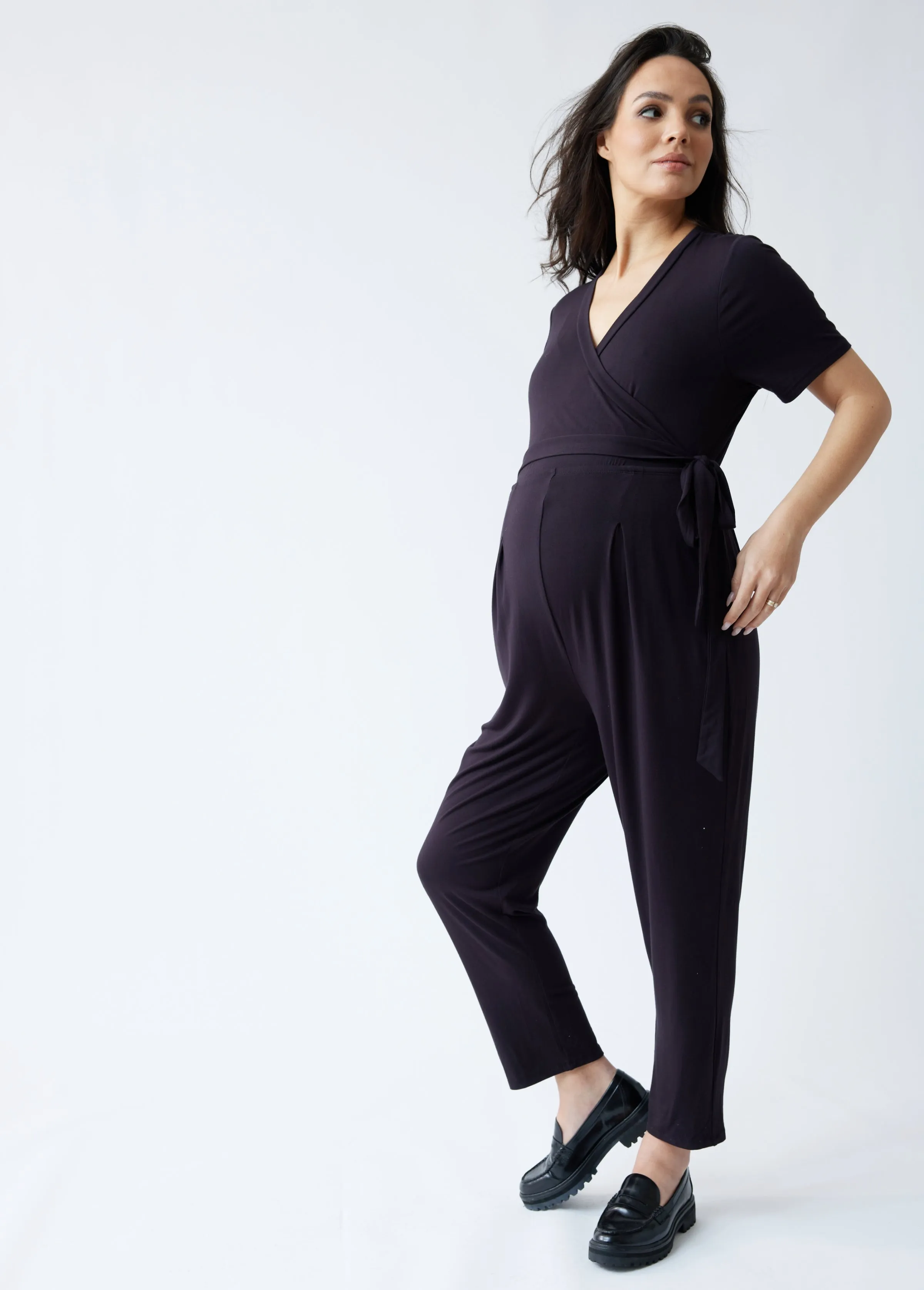 EveryWear Short Sleeve Maternity Jumpsuit