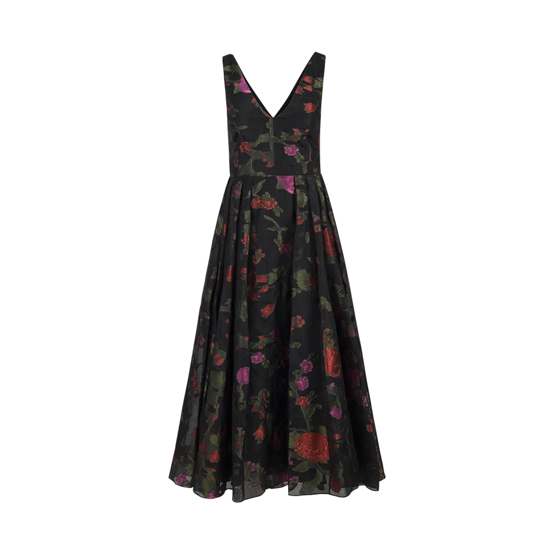 Floral Pleated Midi Dress