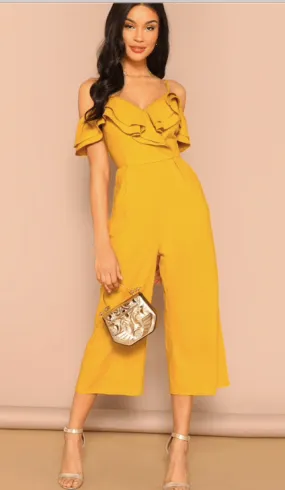 GOLDEN RUFFLES JUMPSUIT