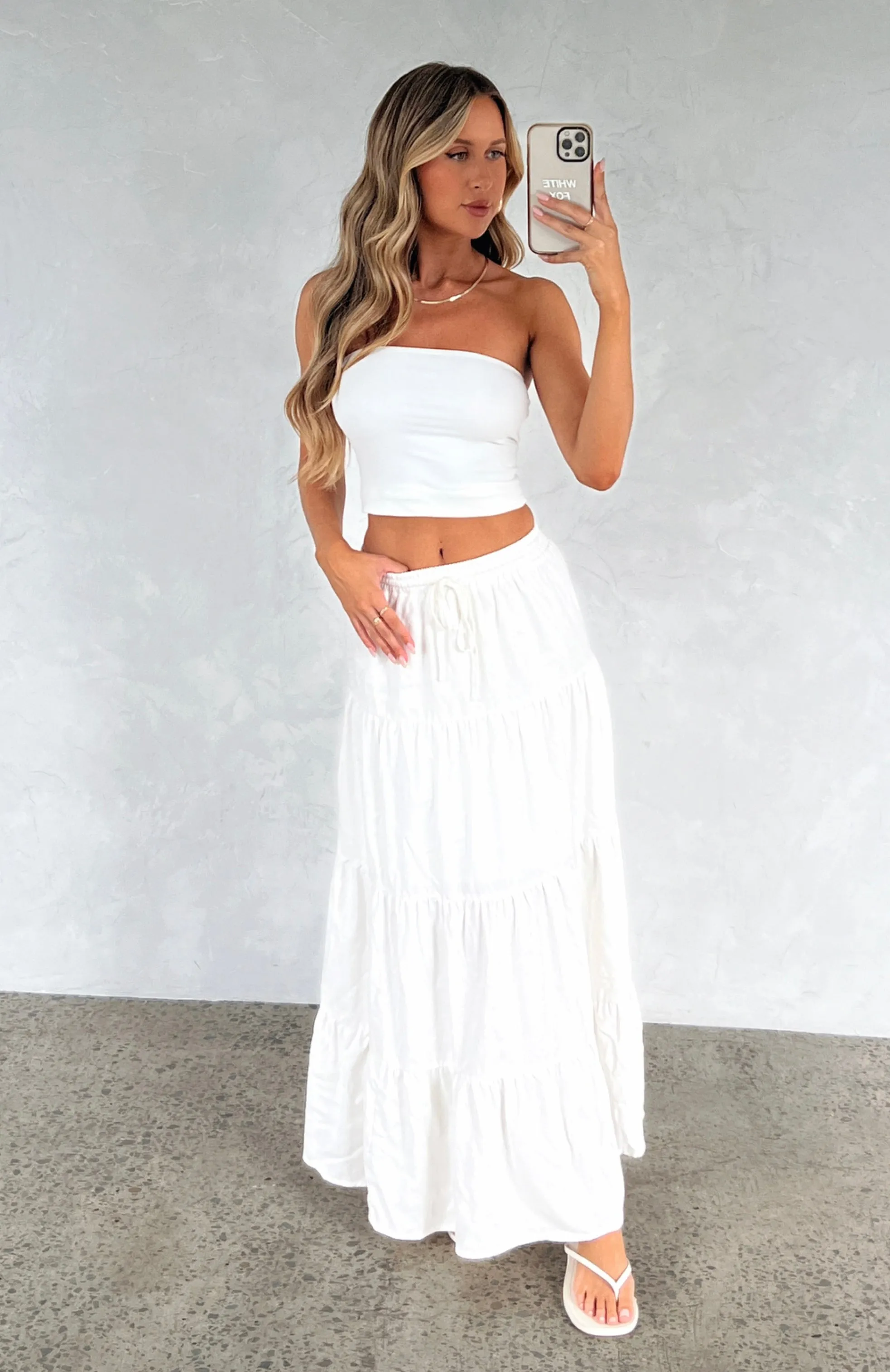 In That Moment Maxi Skirt White