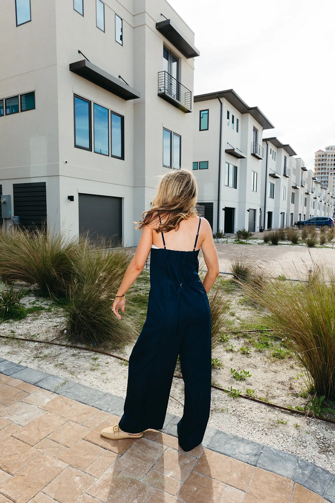 Jaclyn Fold Over Jumpsuit - Navy