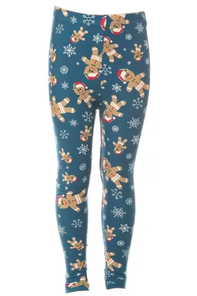 Kid's Gingerbread Man Pattern Printed Leggings