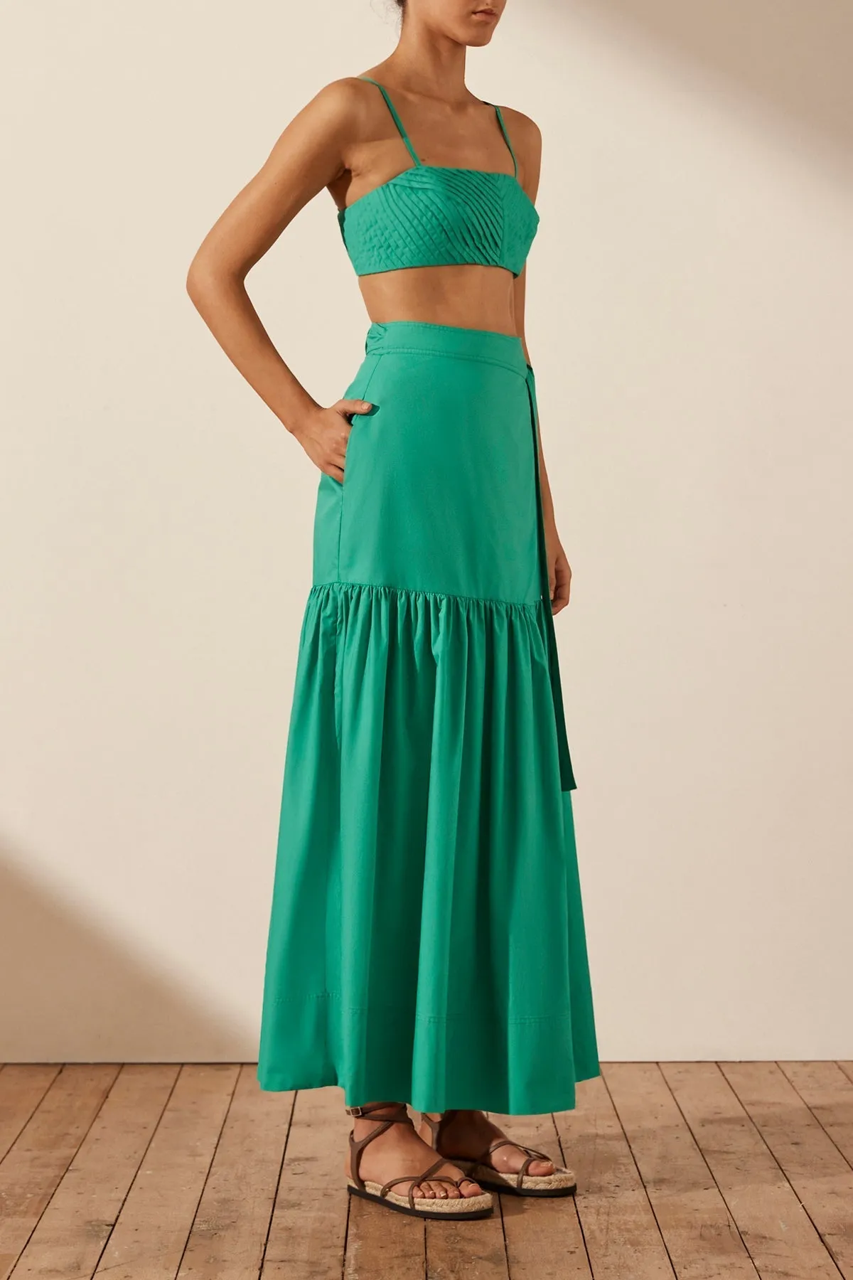 KOHALA PLEATED BRALETTE - JADE