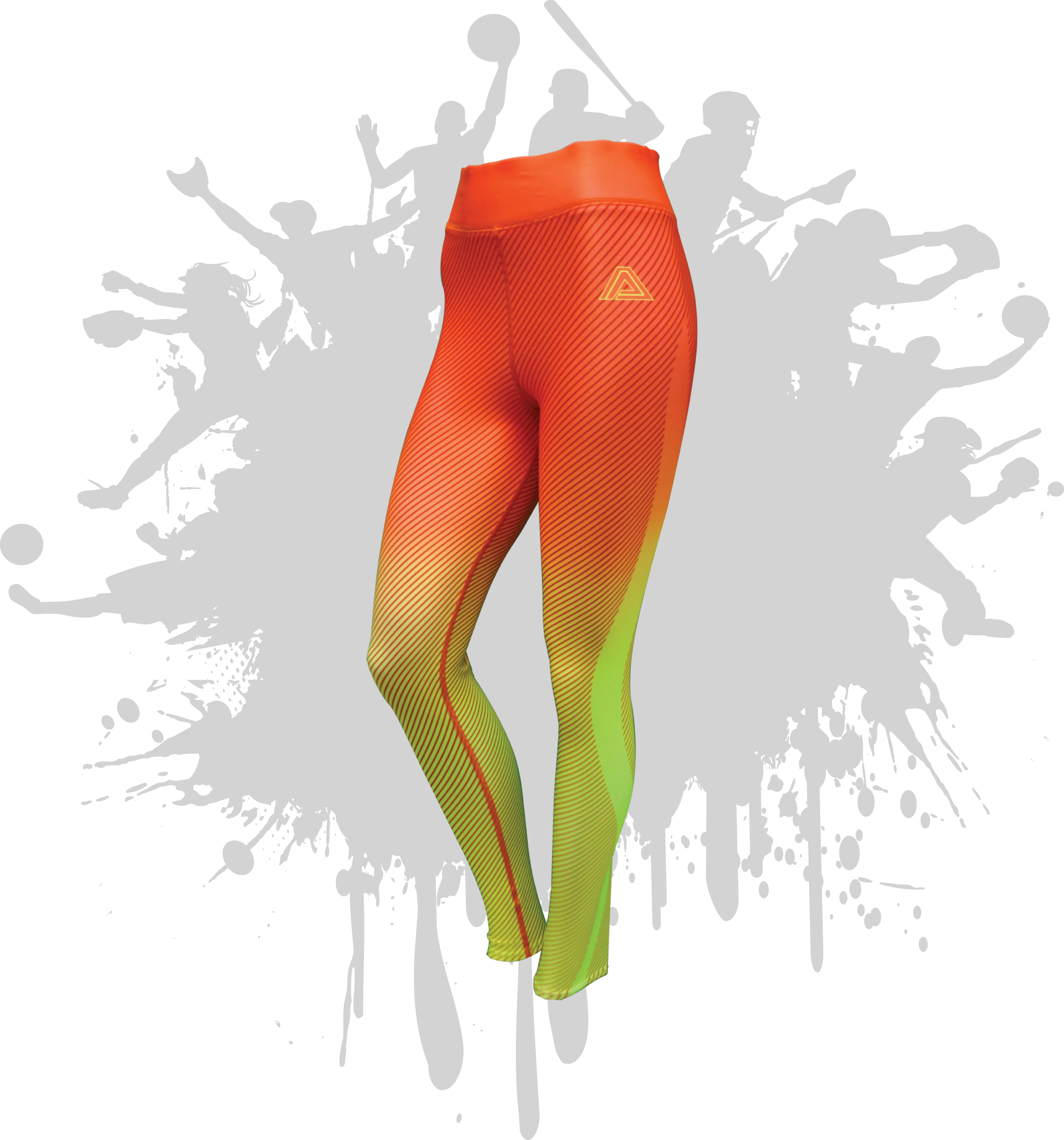 LINEAR LEGGINGS ORANGE/NEON YELLOW