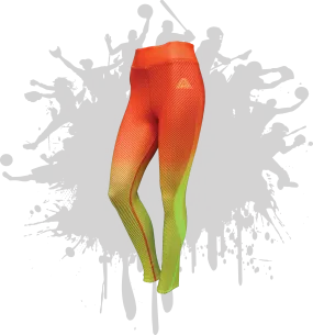 LINEAR LEGGINGS ORANGE/NEON YELLOW