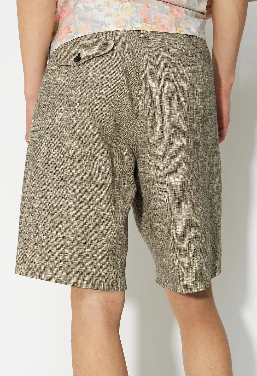 Linen Double Pleated Shorts / Tan