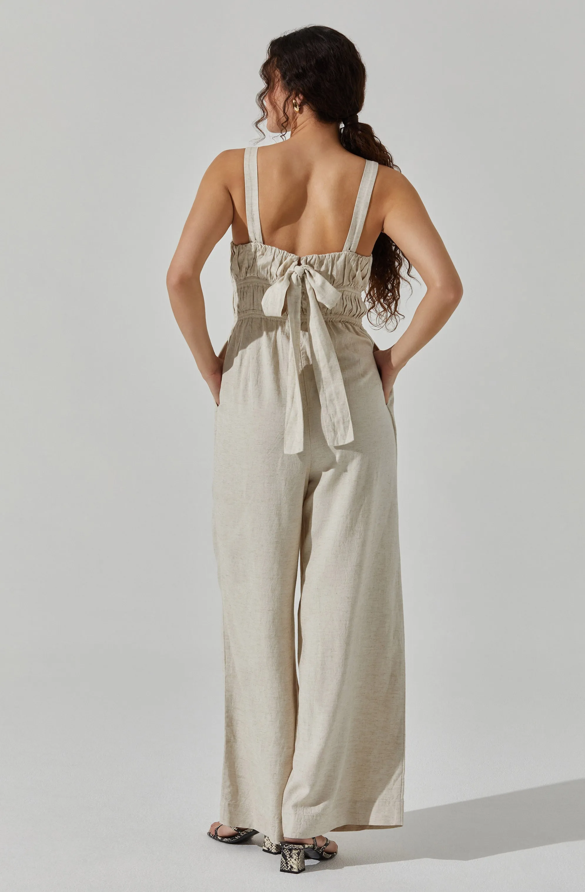 Linen Tie Back Jumpsuit