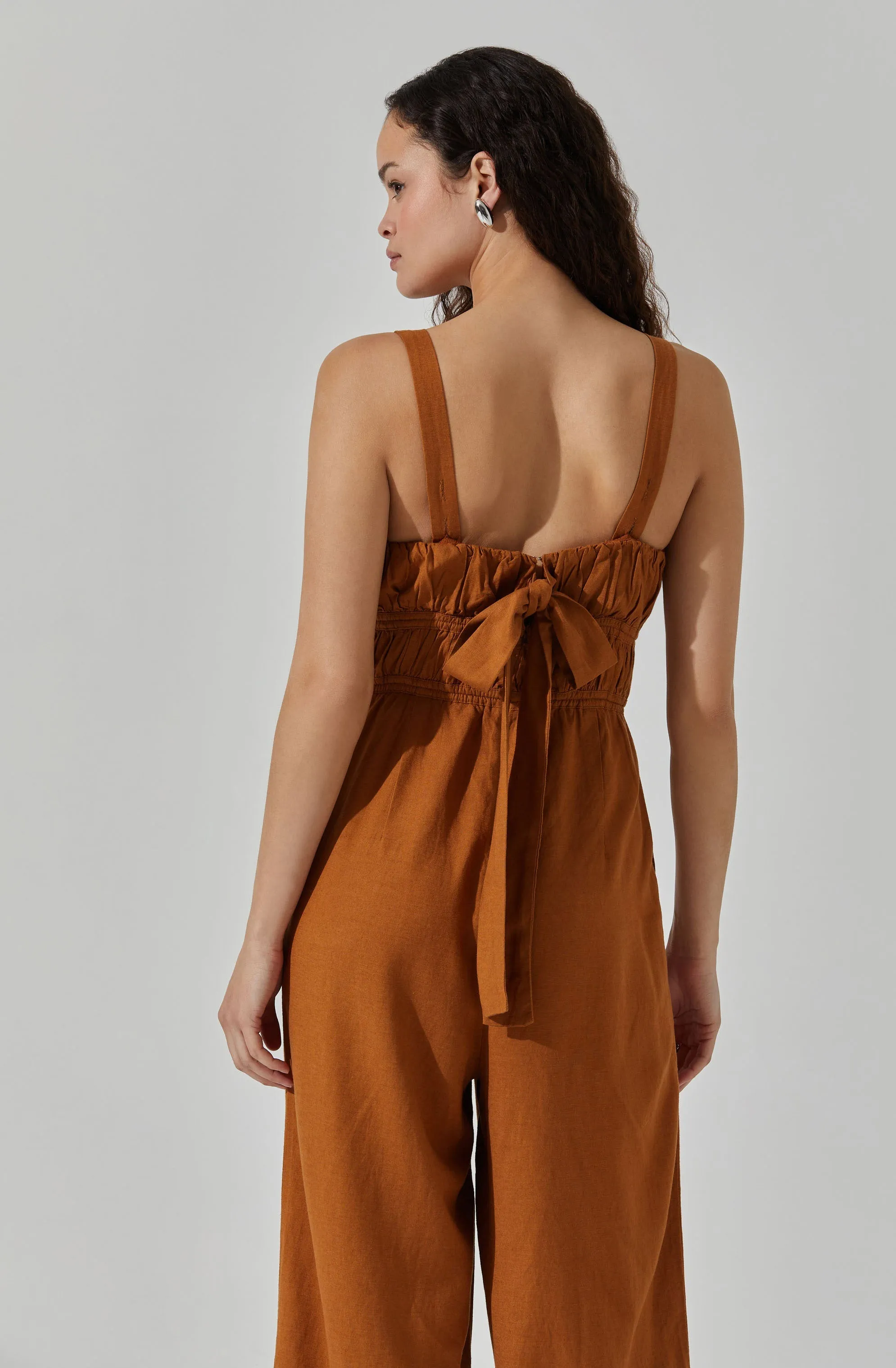 Linen Tie Back Jumpsuit