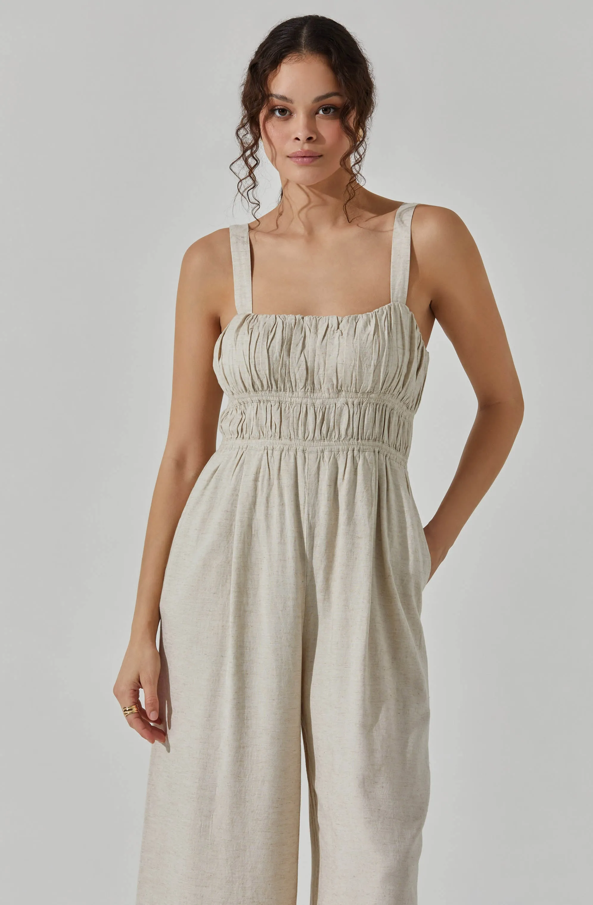 Linen Tie Back Jumpsuit