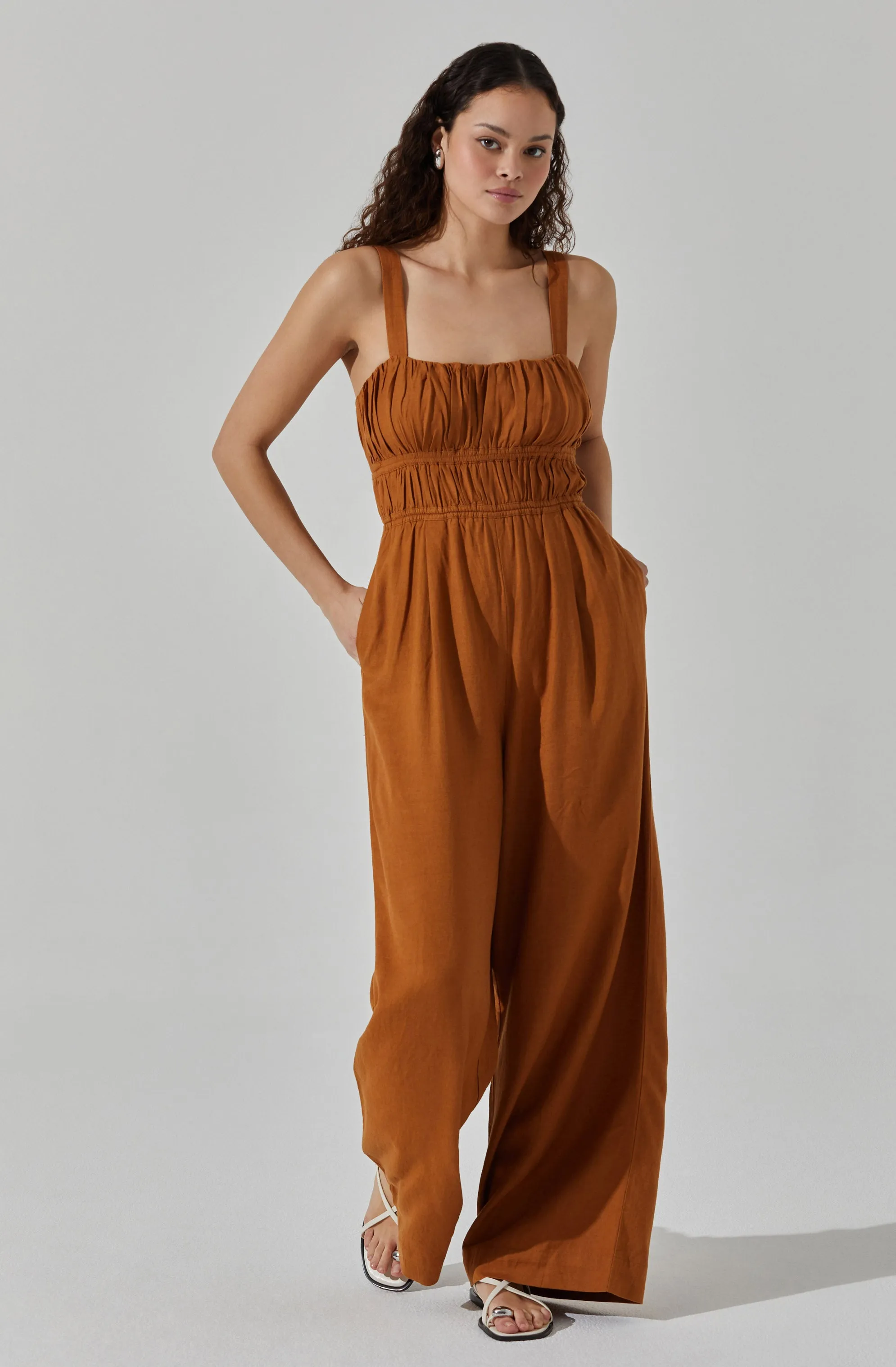 Linen Tie Back Jumpsuit