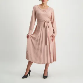 Long Sleeve Pleated Dress