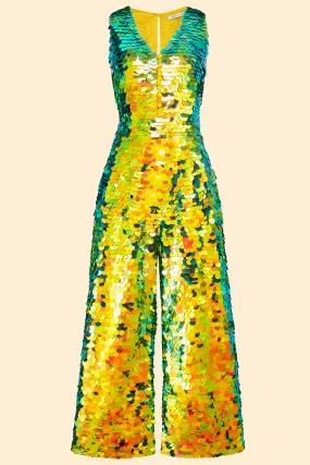 ORPHEA SEQUIN JUMPSUIT - CITRUS