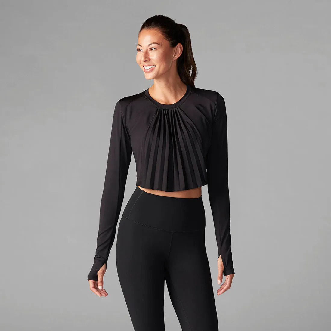 Pleated Long Sleeve Top *