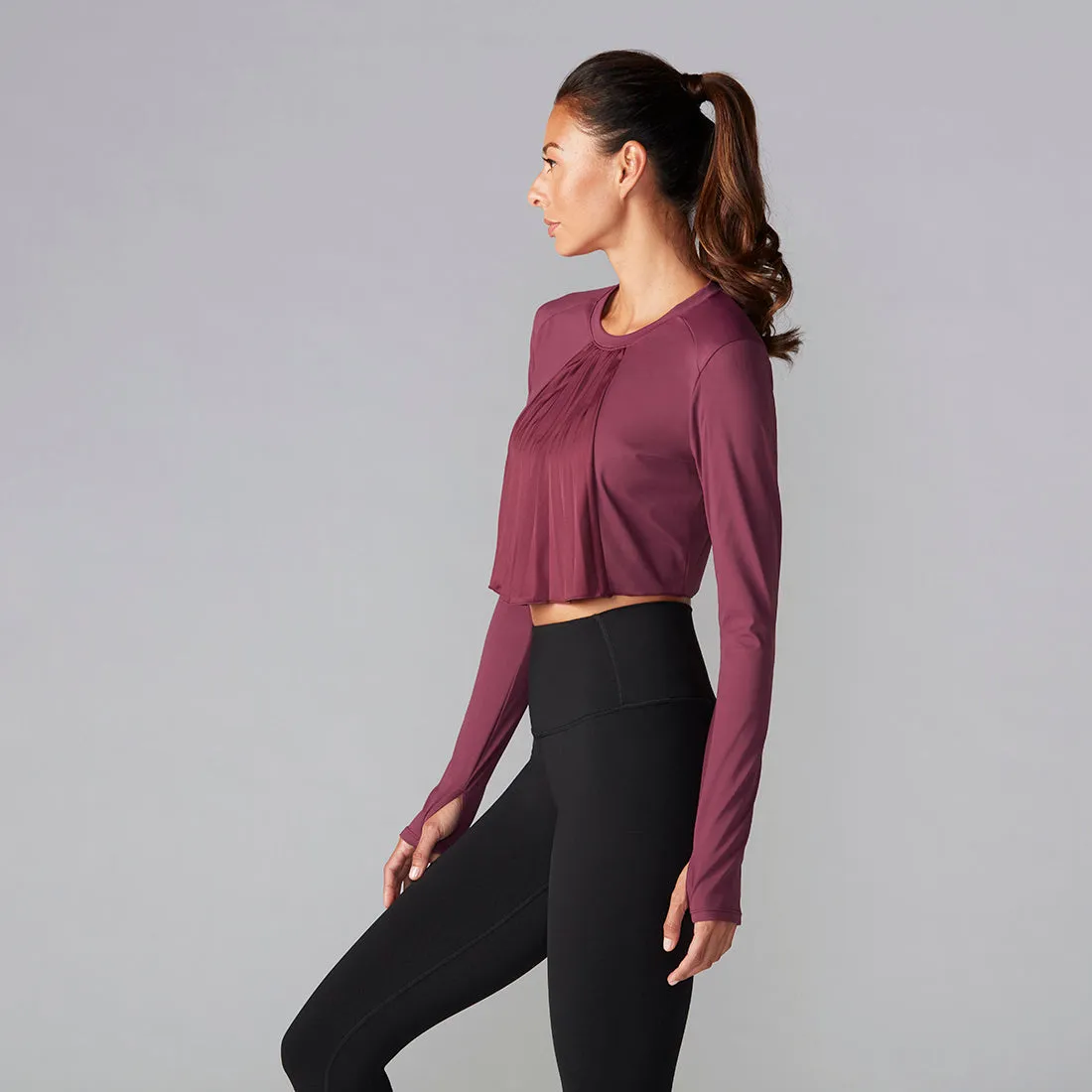 Pleated Long Sleeve Top *