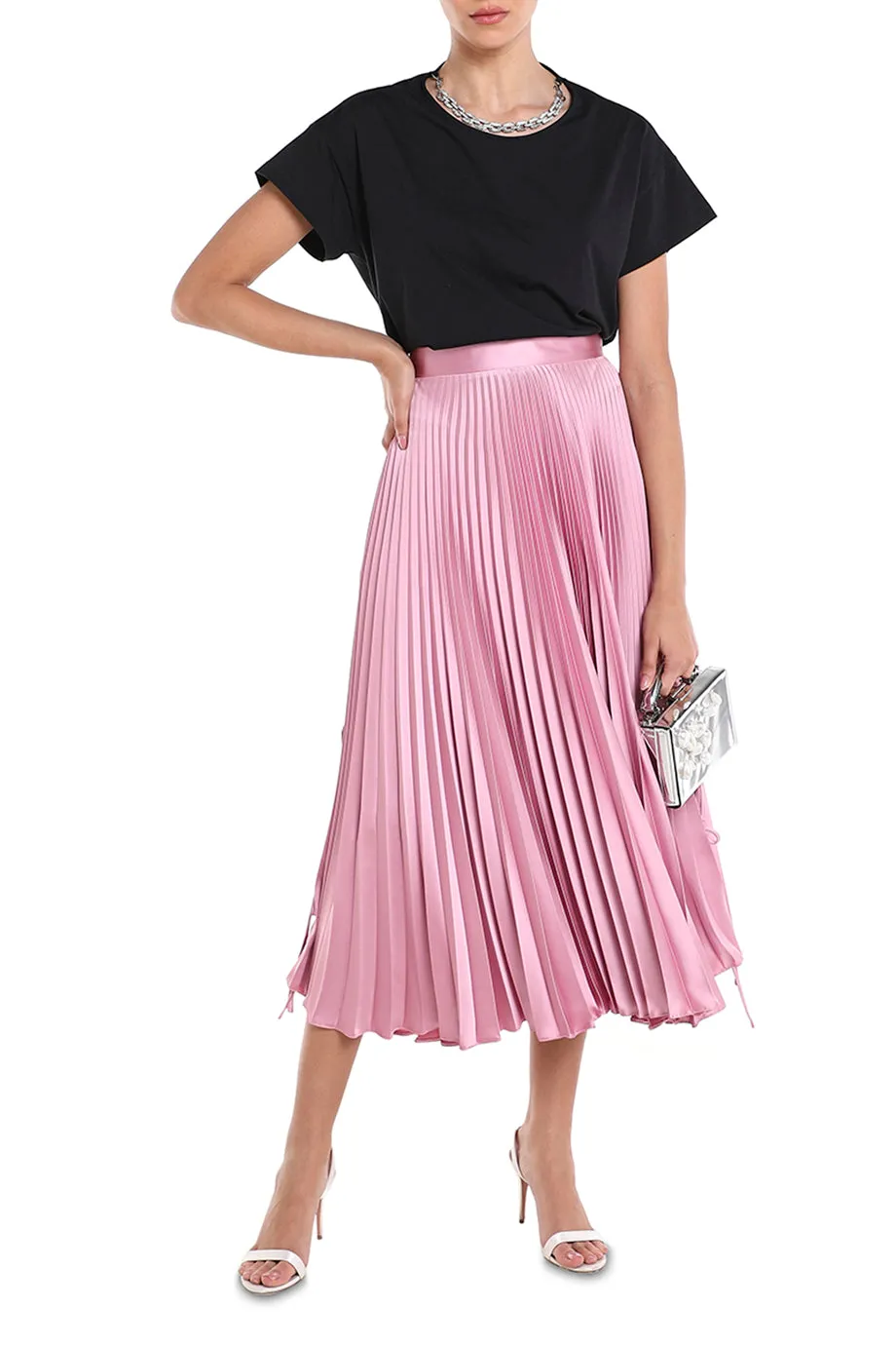 Pleated Skirt With Ties