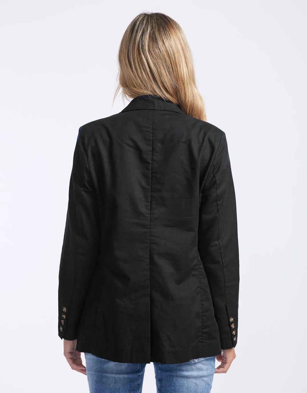 Portofino Linen Blazer - Black