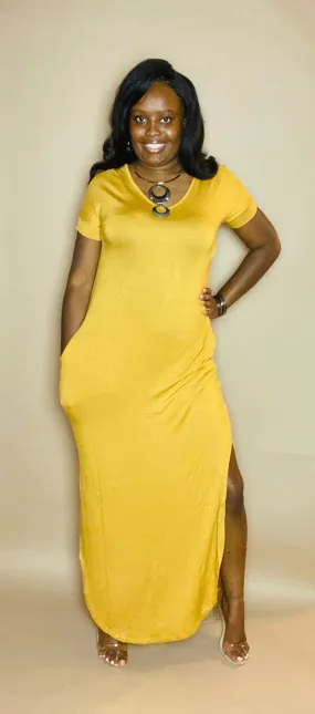 SUMMER DAYZ MAXI DRESS- MUSTARD