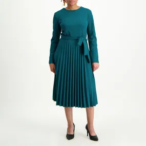 Teal Pleated Dress