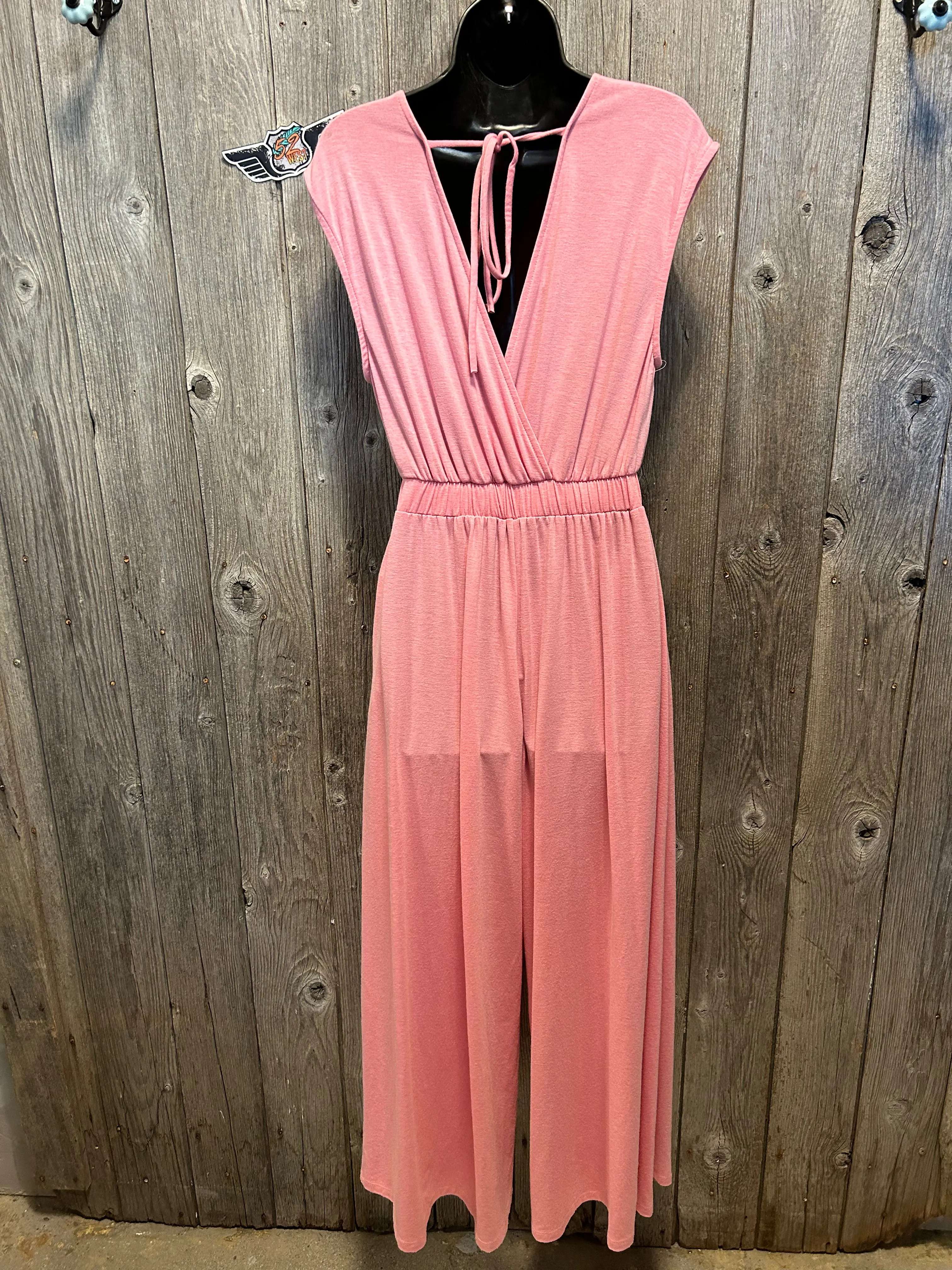 Tie Back Pink Jumpsuit