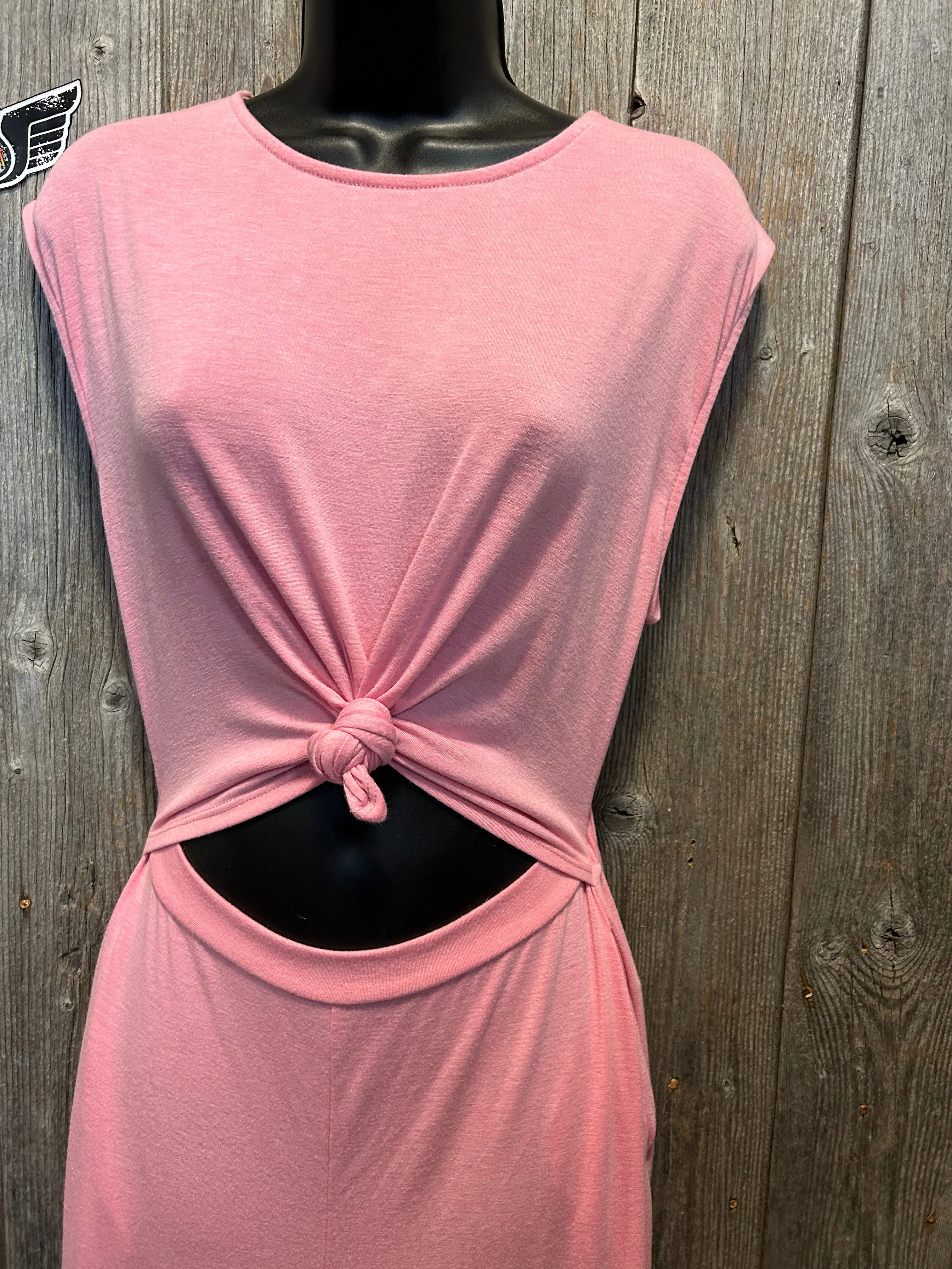 Tie Back Pink Jumpsuit