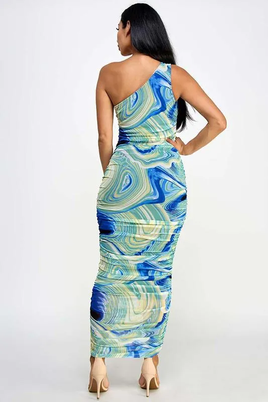 Wave Print Dress